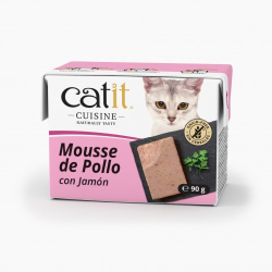 Mousse para gatos Catit Cuisine Pollo con Jamón 90gr