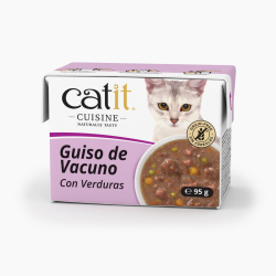 Guiso para gatos Catit Cuisine  Vacuno con Verduras 95gr