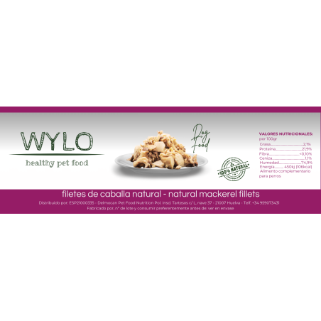 Wylo Dog Food Filetes de Caballa Natural Pack 3x80gr