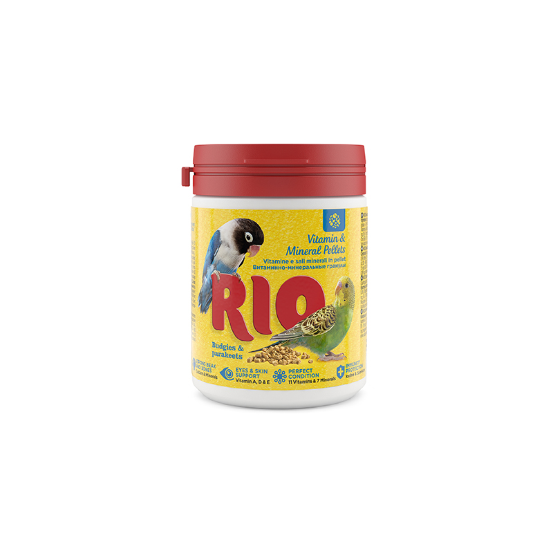 RIO Gránulos de vitaminas y minerales para periquitos, cotorras y loros mediane