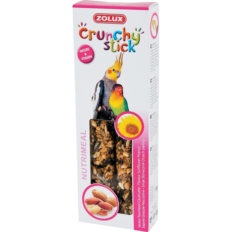 Zolux Crunchy Stick Barritas de pipas y cacahuetes para ninfas y agapornis (2 uds)