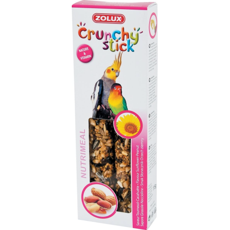 Zolux Crunchy Stick Barritas de pipas y cacahuetes para ninfas y agapornis (2 uds)