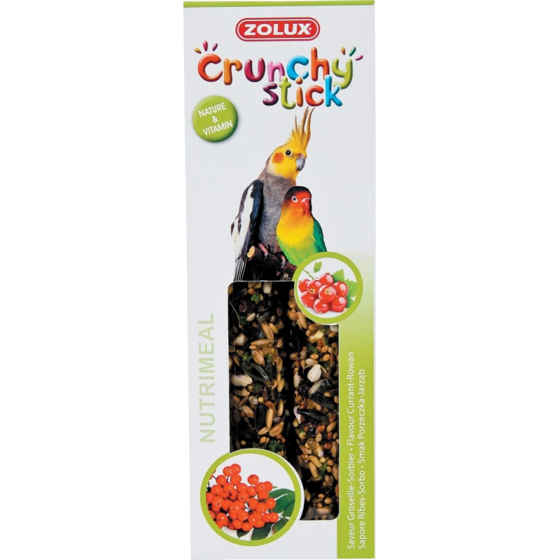 Zolux Crunchy Stick Barritas de grosella y serbal para ninfas y agapornis (x2)