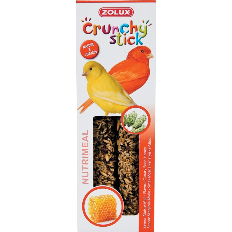 Zolux Crunchy Stick Crunchy Sticks Golosinas para canarios de alpiste y miel (x2)