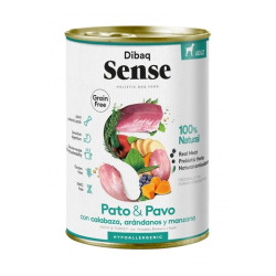 Dibaq Sense Lata Dog Grain Free Pato, Pavo, Calabaza, Arandano y Manzana 380gr