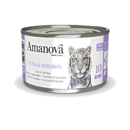 Amanova 10 Cat Atún y Gamba en Gelatina 70gr