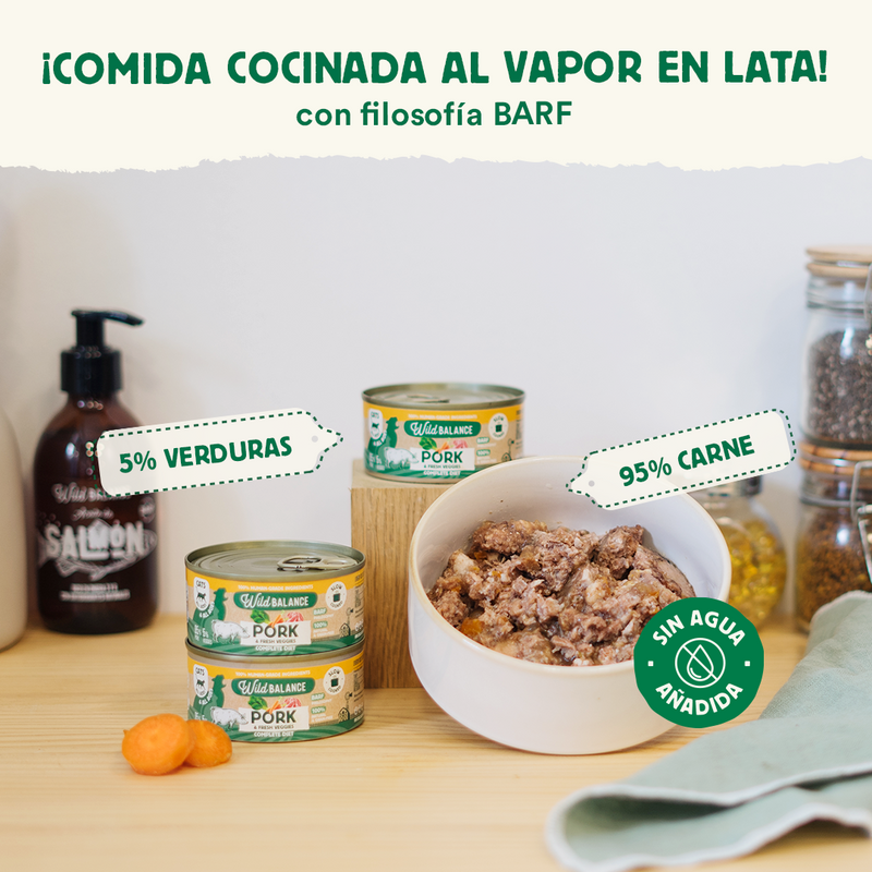 Wild balance Lata de cerdo para gatos 120g - Filosofía BARF