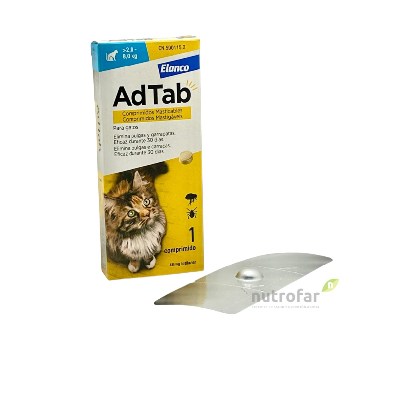 AdTab Comprimidos Masticables Antiparasitarios para Gatos 3comp.