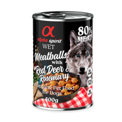 Alpha Spirit Lata de Albóndigas Ciervo y Romero para Perros 400gr