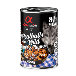 Alpha Spirit Lata de Albóndigas Jabalí y Tomillo para Perros 400gr