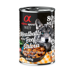 Alpha Spirit Lata de Albóndigas Buey y Salvia para Perros 400gr