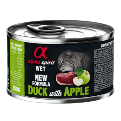 Alpha Spirit Lata de Pato con Manzana Verde para Gatos 200gr