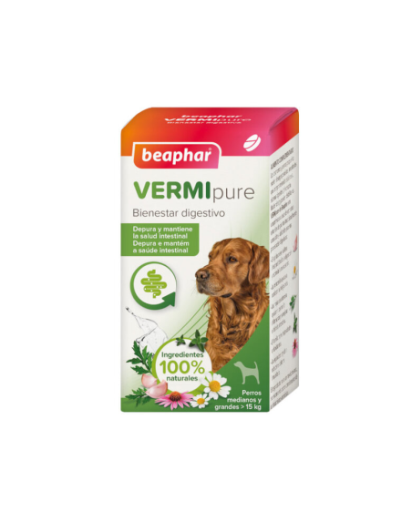 Beaphar VERMIpure Repelente Interno Natural en comprimidos para perros +15kg