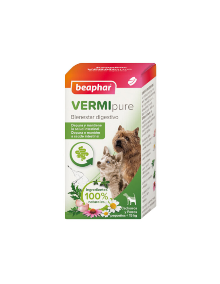 Beaphar VERMIpure Repelente Interno Natural en comprimidos para perros pequeños y cachorros