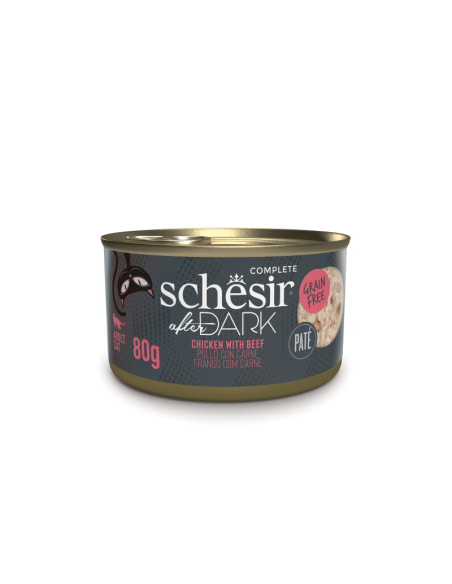 Schesir CAT AFTER DARK Lata Pollo y Ternera en Paté (12 x 80 g)