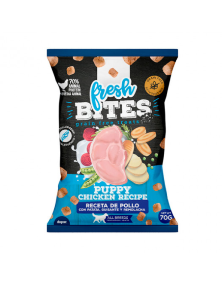 Fresh Snack Bites grain free snacks Puppy chicken recipe para perros 70 g