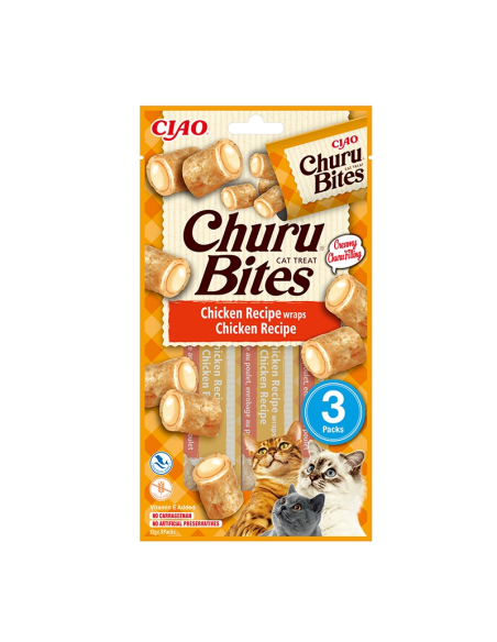 Churu bites receta de pollo en envoltura de pollo para Gatos