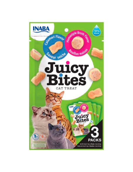 Churu Juicy Bites Snack Calamar con Caldo Casero para Gatos