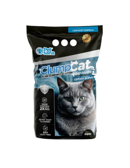 Arena Bentonita natural Clumpcat Carbón doble Activo 10L
