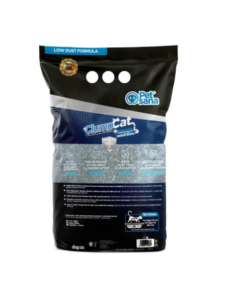 Arena Bentonita natural Clumpcat Carbón doble Activo 10L