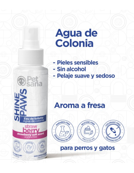 Shine Paws colonia Strawberry (fresa) 100ml Pet Sana