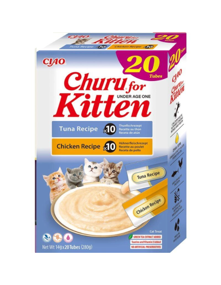 Churu Snack Pure Kitten Variedades Pollo y Atun para Gatitos