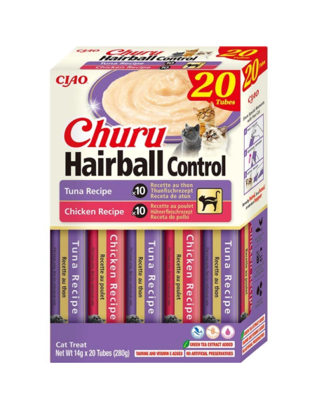 Churu Snack Pure Hairball Variedades Pollo y Atun para Gatos
