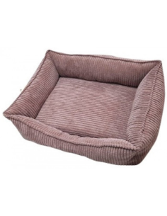 Cama Perros y Gatos Pana Rosa Palo Siesta Time 55cm