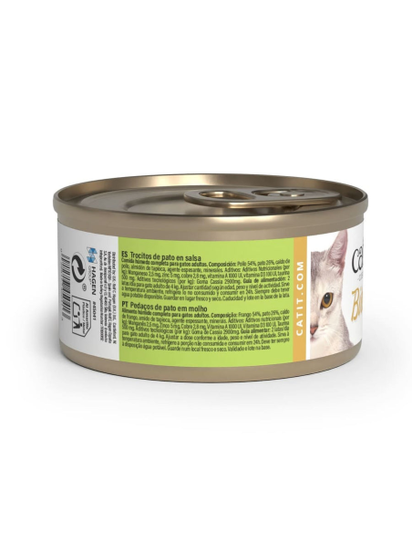 Catit Trocitos de carne de Pollo con Pato en salsa para gatos Cuisine Bites