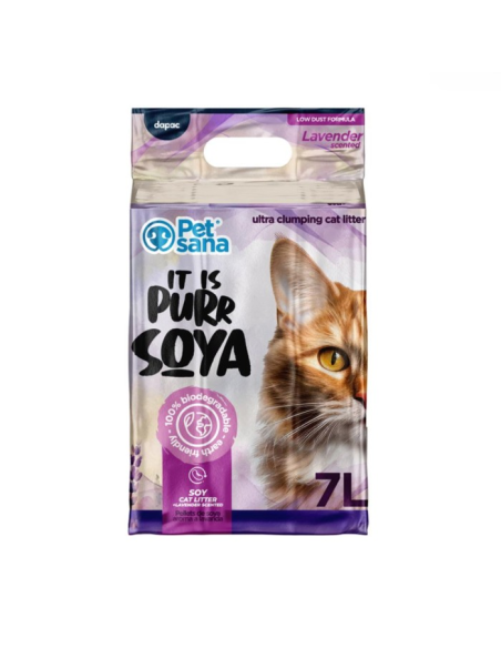 PetSana PURR SOYA – Pellets de Fibras de Soja Ultra Aglomerantes con aroma a lavand 7la