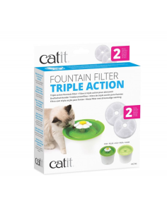 Catit Filtro de Triple Acción para Fuentes Flower Fountain gatos 2ud.