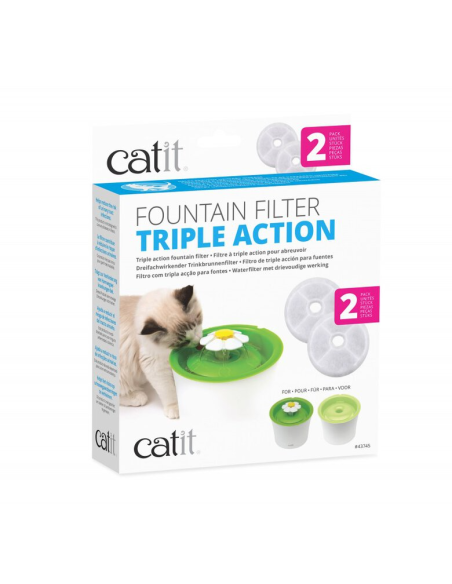 Catit Filtro de Triple Acción para Fuentes Flower Fountain gatos 2ud.