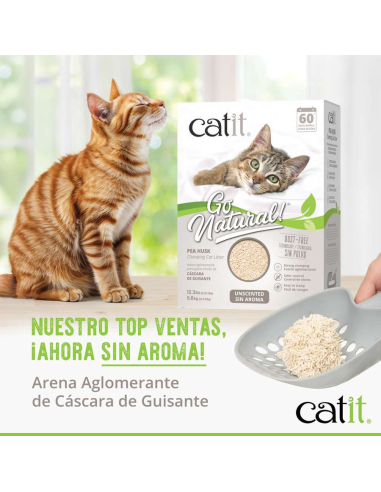 Arena para Gatos Aglomerante de Cáscara de Guisante Catit Go Natural 5,6kg