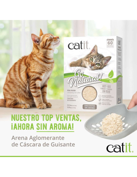 Arena para Gatos Aglomerante de Cáscara de Guisante Catit Go Natural 5,6kg