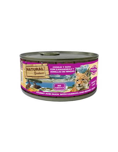 Natural Greatness Lata de Conejo Pato Zanahorias Semillas de Hinojo para Gatos