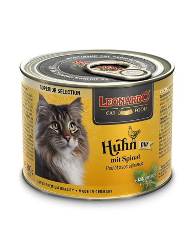 Leonardo Superior Lata Pollo y Espinacas para Gatos 200gr