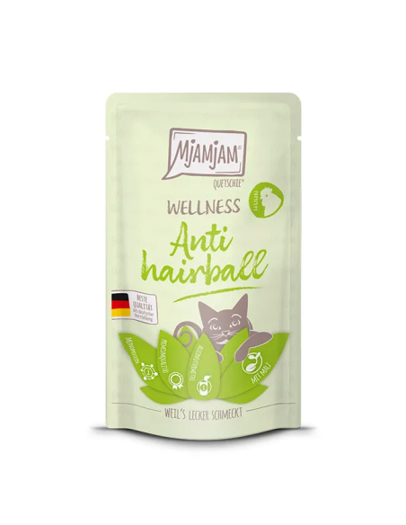 MJAMJAM WELLNESS Antibolas de Pelo – Pollo Pouch de 125 g
