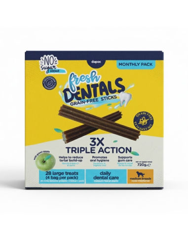 Fresh Dentals Grain Free Sticks para perro 720g