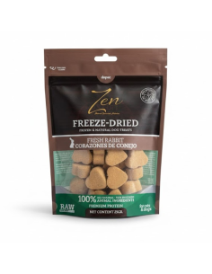 ZEN Freeze Dried Carne de conejo con hueso crudo en forma de corazón liofilizada