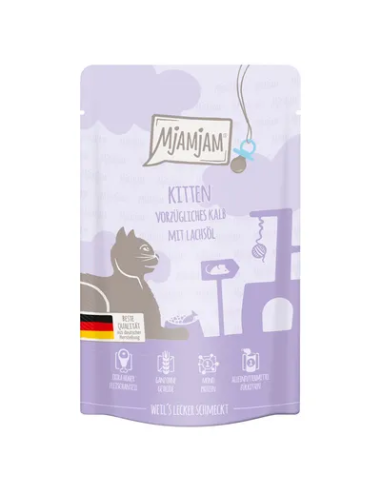 MjAMjAM Kitten Ternera con Aceite de Salmón 125gr