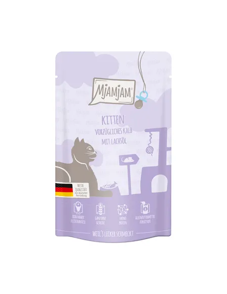 MjAMjAM Kitten Ternera con Aceite de Salmón 125gr