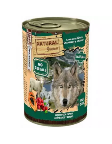 Natural Greatness de Cordero y Papaya con Arándanos Lata 400g