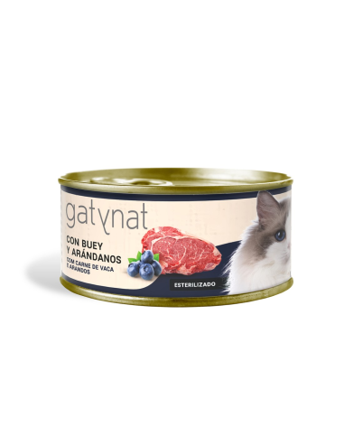 Dibaq Gatynat Esterilizado con buey y arándanos 400gr