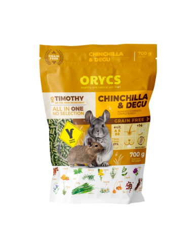 Orycs Alimento para Chinchilla y Degu 700gr
