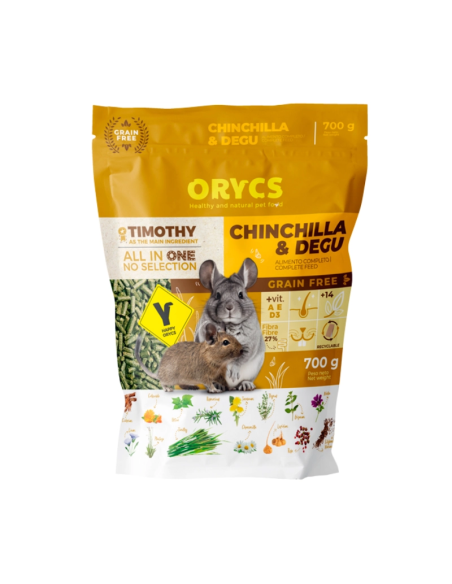 Orycs Alimento para Chinchilla y Degu 700gr