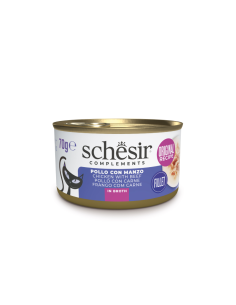 Schesir CAT Lata Pollo y Buey con Arroz en Caldo 70gr