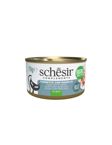Schesir CAT Lata Atún con Merluza en Gelatina 70gr