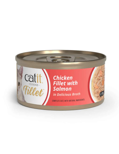 Catit Cuisine Pollo con Salmón desmenuzado para gatos Fillet 75gr