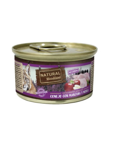 Natural Woodland Conejo con Manzana y Moras Gatos 85gr