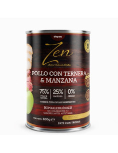 Zen paté hipoalergénico Pollo con ternera y manzana - 400gr